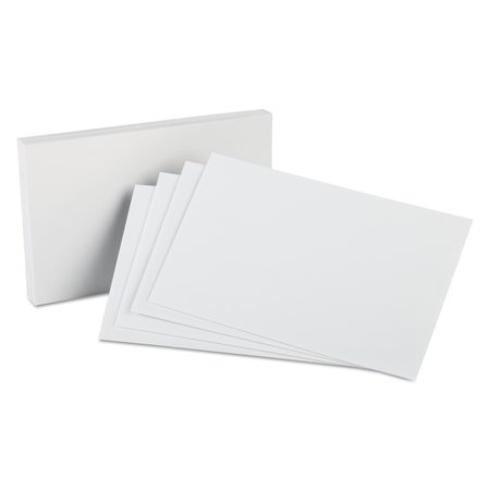 OXFORD Index Cards, Plain, 5x8", White, PK100 50